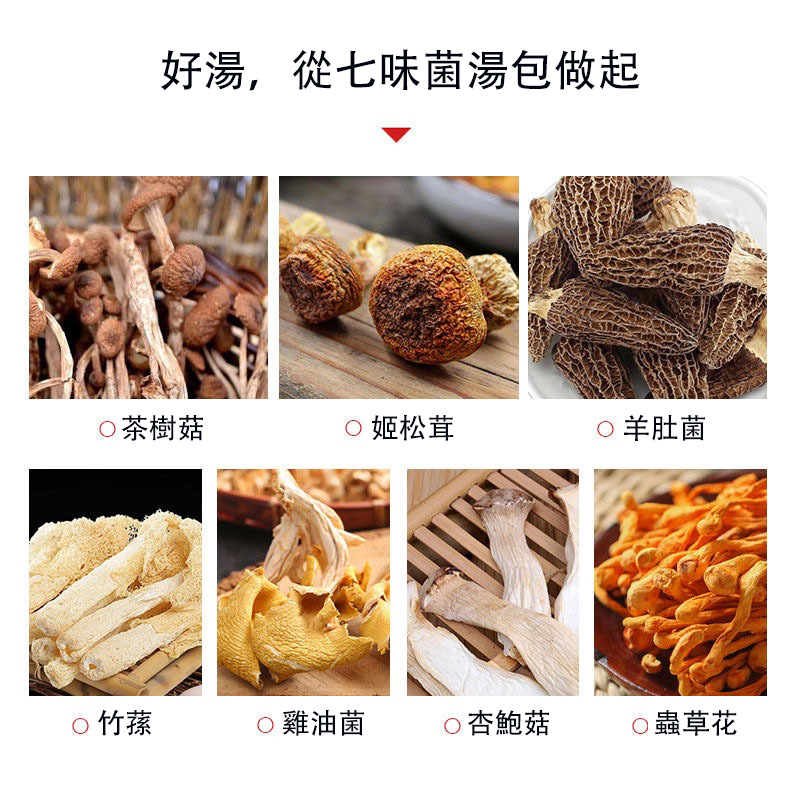 七彩菌湯包,鮮香濃郁,菌體肥嫩,當季乾貨,自然曬乾無硫熏,煲湯首選! 七彩菌湯包,鮮香濃郁,菌體肥嫩,當季乾貨,自然曬乾無硫熏,煲湯首選!
